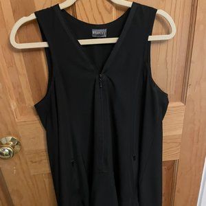 Black zipper swing dress sleeveless athletic